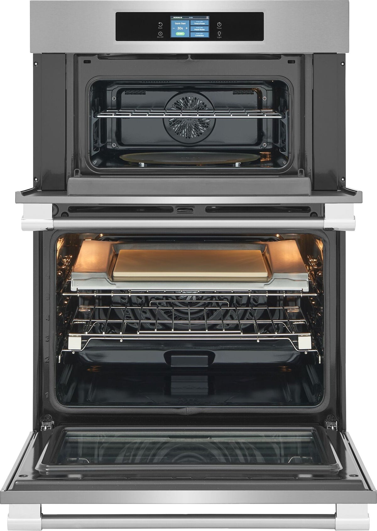 Frigidaire Professional Stainless Steel 30" Microwave (1.7 Cu. Ft.) Combination Wall Oven (5.3 Cu. Ft.) with Stone-Baked Pizza Mode - PCWM3085AF