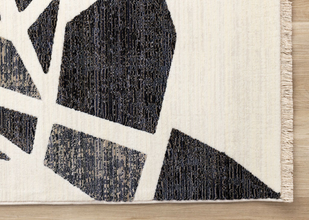 In Harmony 7'10" x 10'2" Shattered Glass Design Area Rug - Cream, Blue, Red