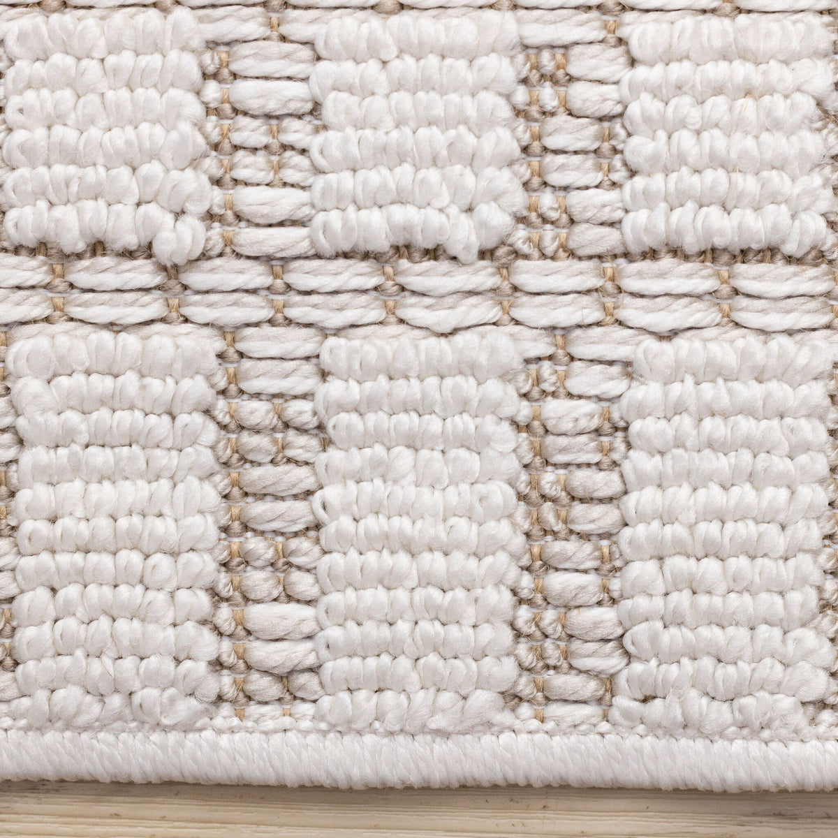 Woven Balance 7'10" x 10'6" Intricate Grid Design Area Rug - White, Taupe