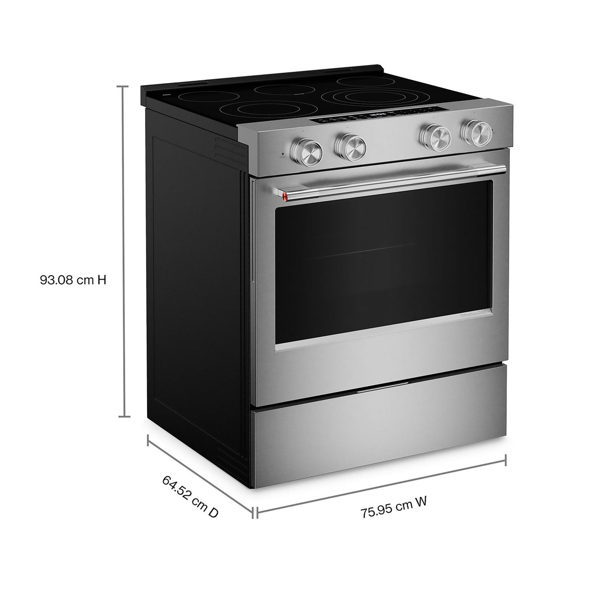 KitchenAid PrintShield Stainless Slide-in Electric Convection Range (5.3 cu.ft.) - YKSES330SPS