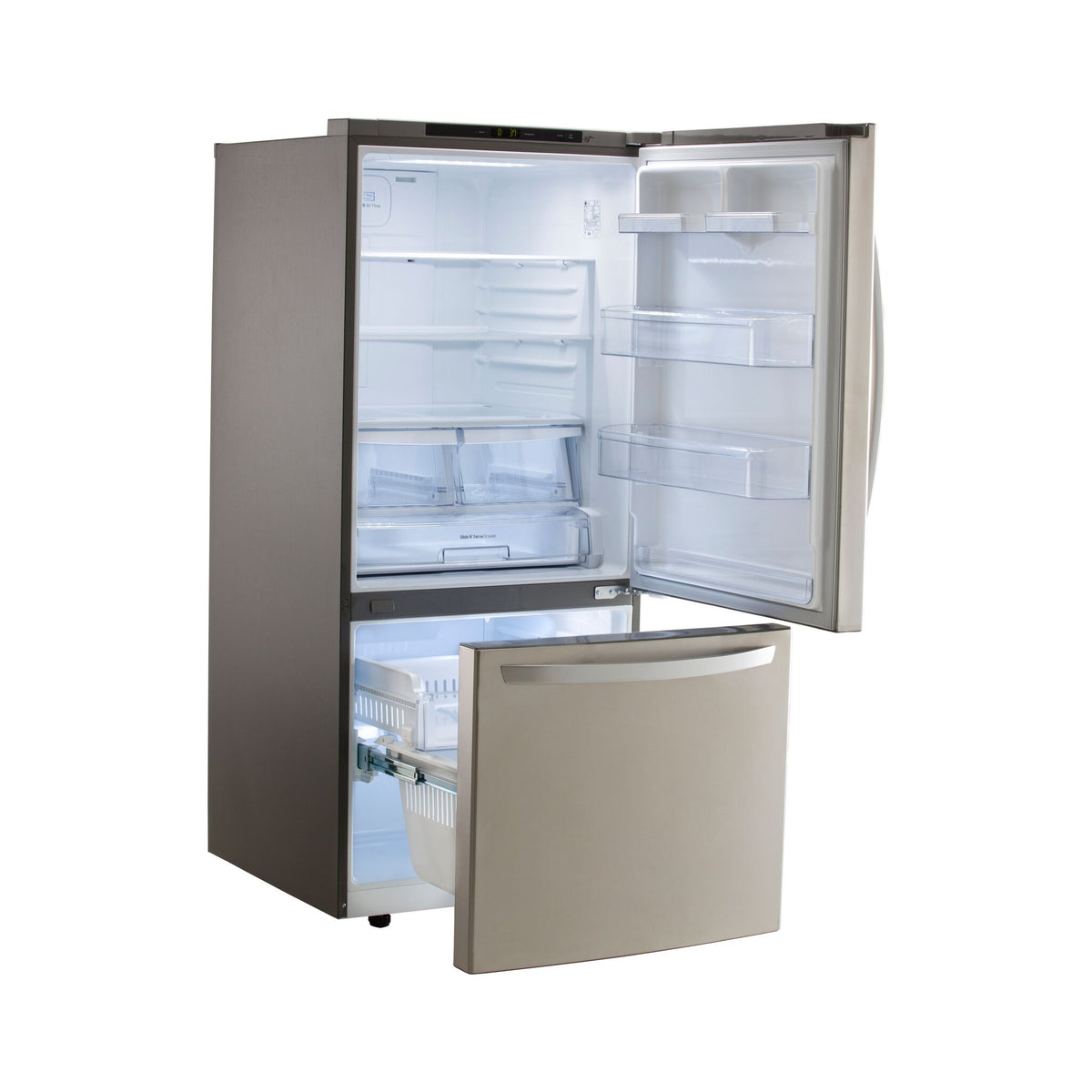 LG 30" 22.1 Cu. Ft. Stainless Steel Bottom-Freezer Refrigerator - LRDNS2200S