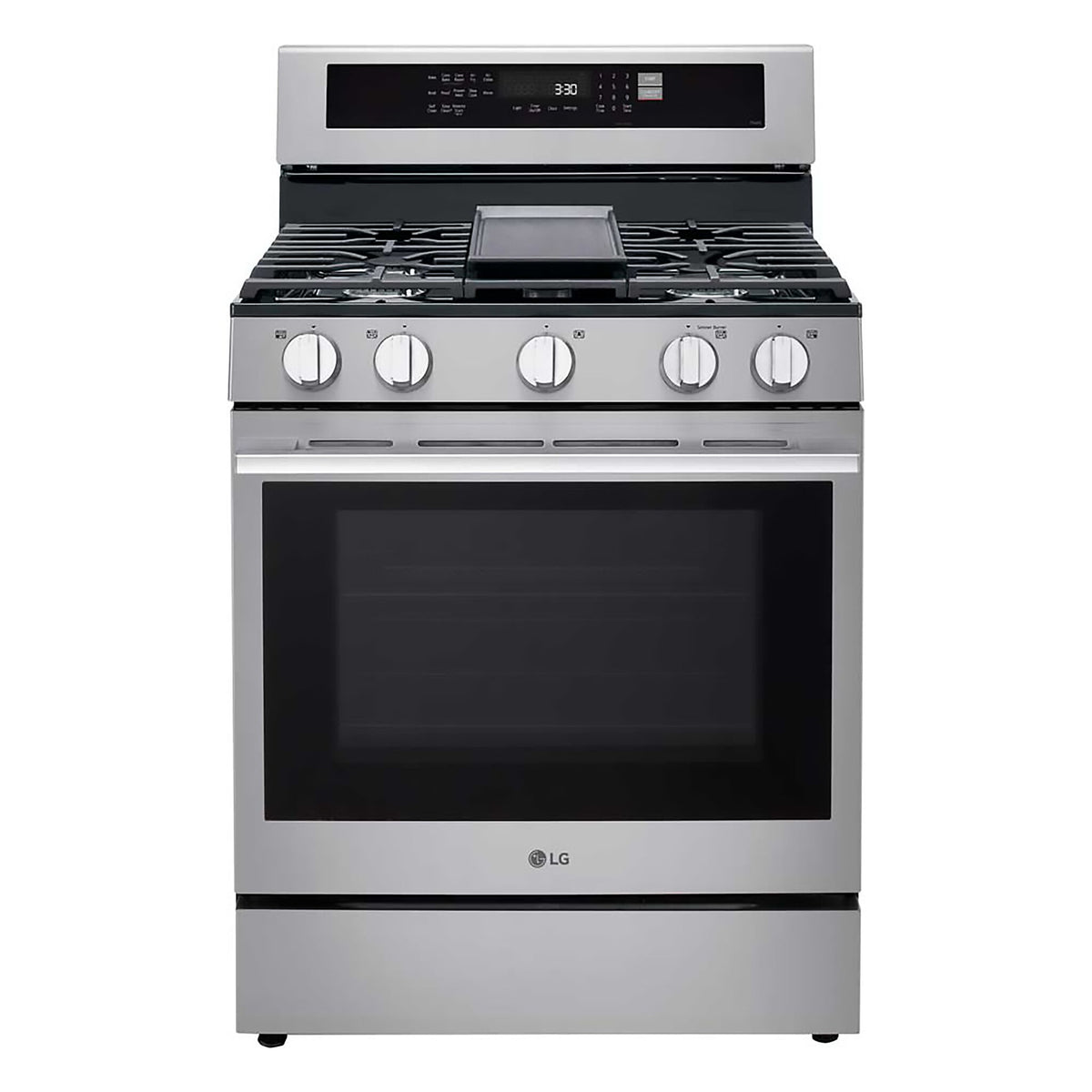 LG Smudge Resistant Stainless Steel Smart Gas Freestanding Range with Air Fry (6.3 Cu.Ft) - LRGN6325X