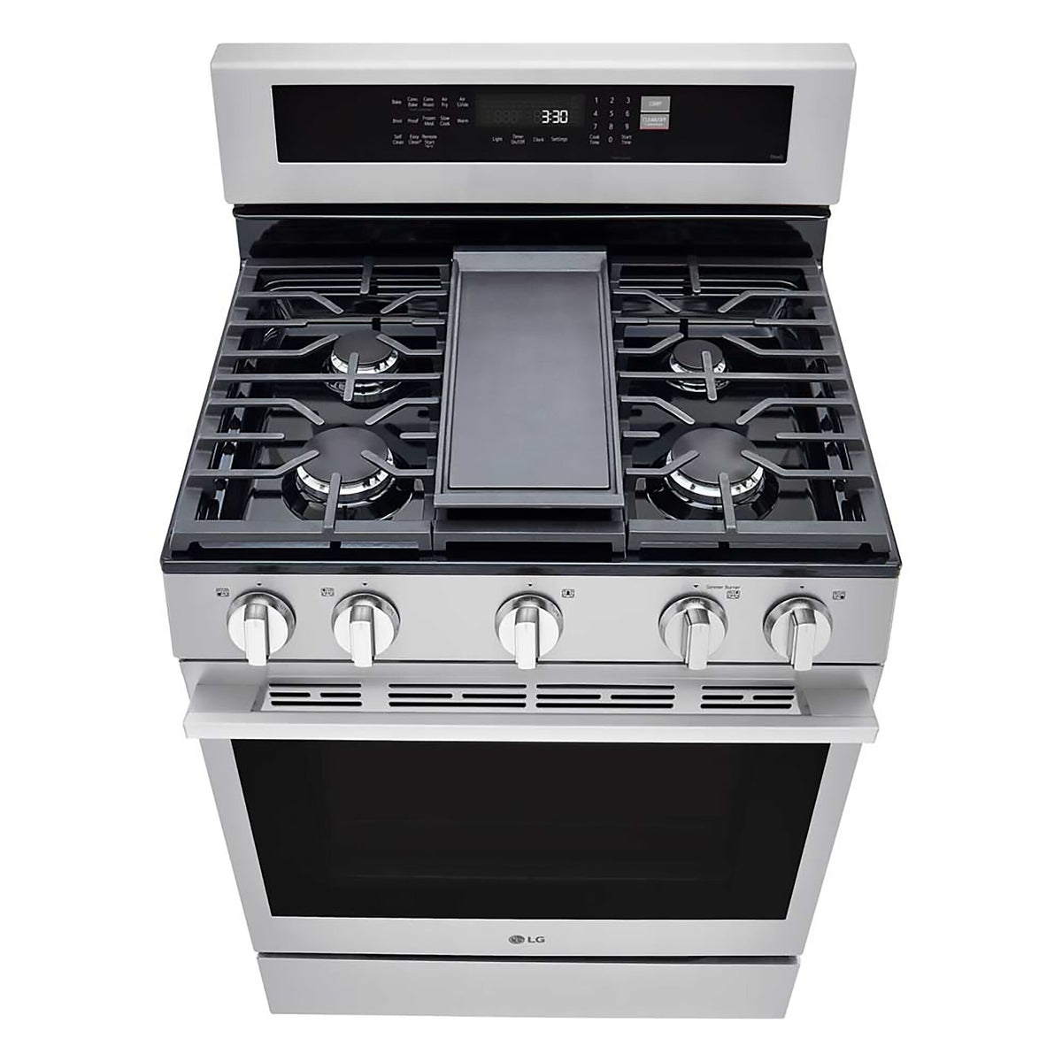LG Smudge Resistant Stainless Steel Smart Gas Freestanding Range with Air Fry (6.3 Cu.Ft) - LRGN6325X
