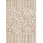 Sculpted Dunes 5'3" x 7'7" Modern Geometric Arches Pattern Area Rug - Cream, Beige