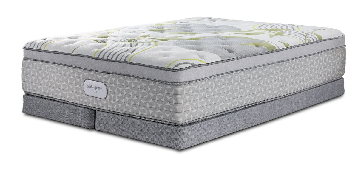 Beautyrest Max Mellow Euro Top Firm Queen Mattress and Low Profile Split Boxspring Set