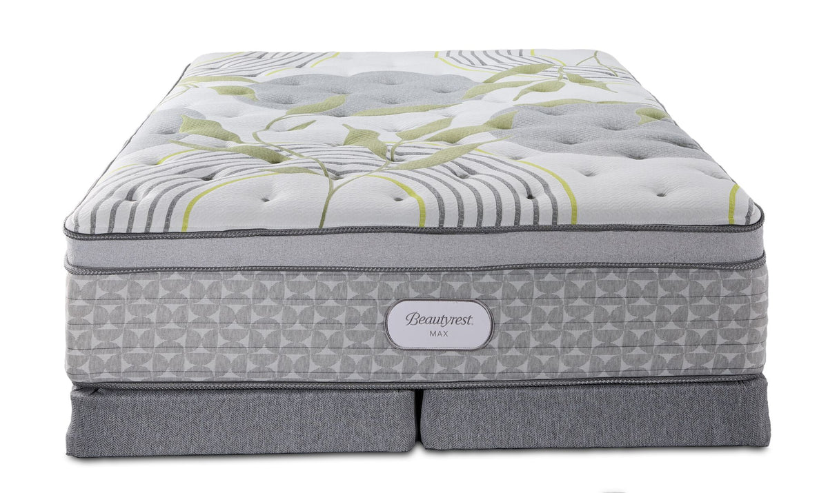 Beautyrest Max Mellow Euro Top Firm Queen Mattress and Low Profile Split Boxspring Set