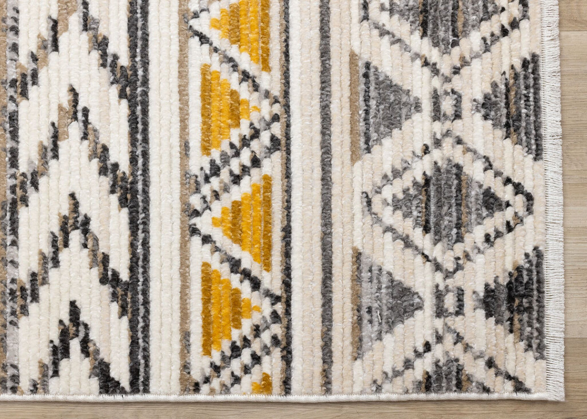 Golden Peaks 7'10" x 10'6" Tribal Area Rug - Grey, Yellow
