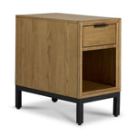 Feeling Connected - Newport 14" Chairside Table - Oak and Black