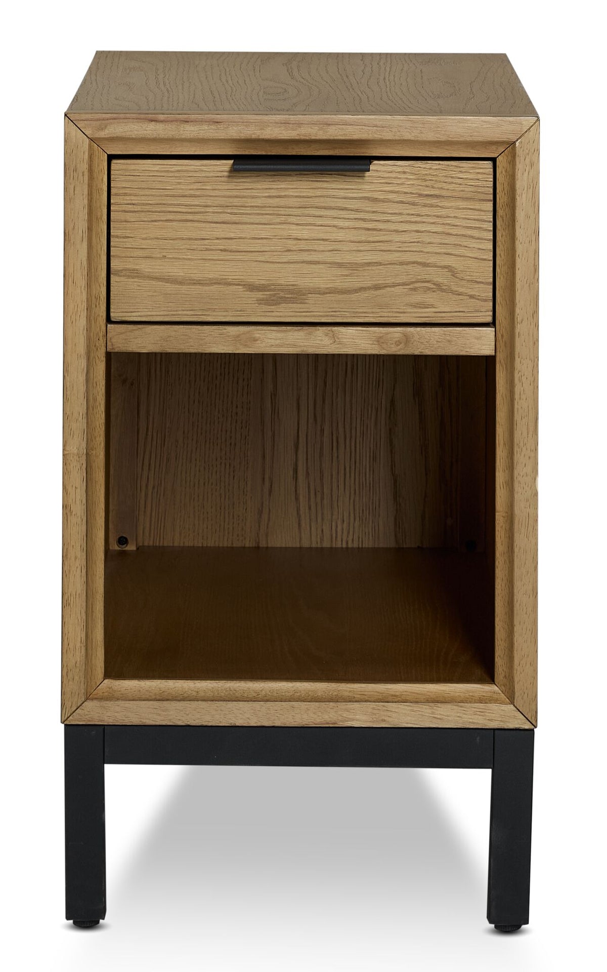 Feeling Connected - Newport 14" Chairside Table - Oak and Black