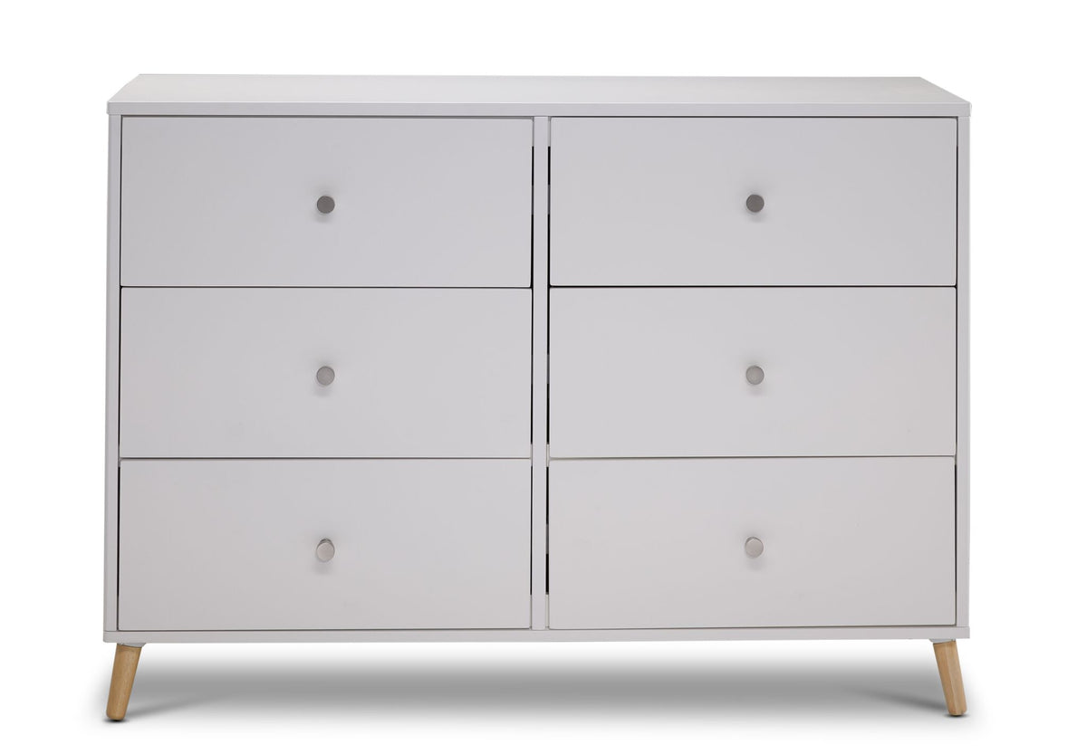 Delta Children Nico 6 Drawer Dresser - Bianca White, Natural
