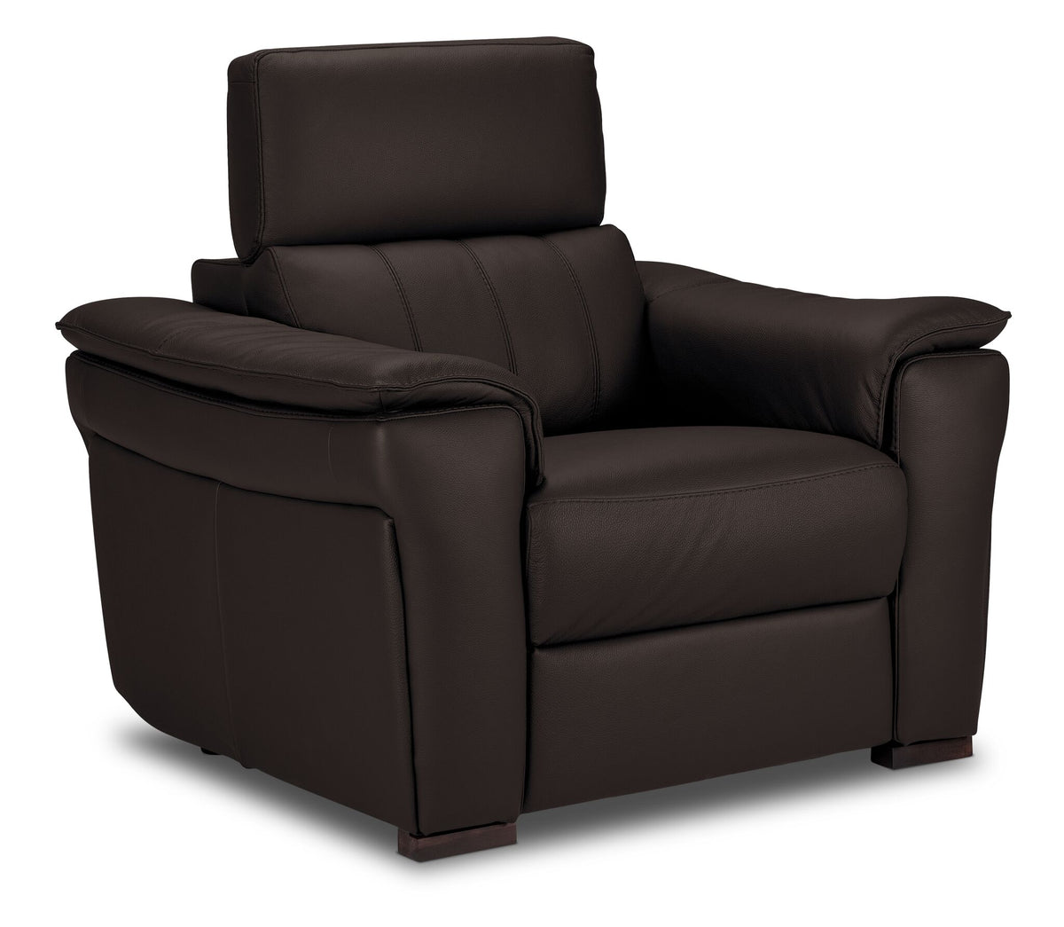 Orlando-Ray Leather Sofa and Chair Set - Chocolate