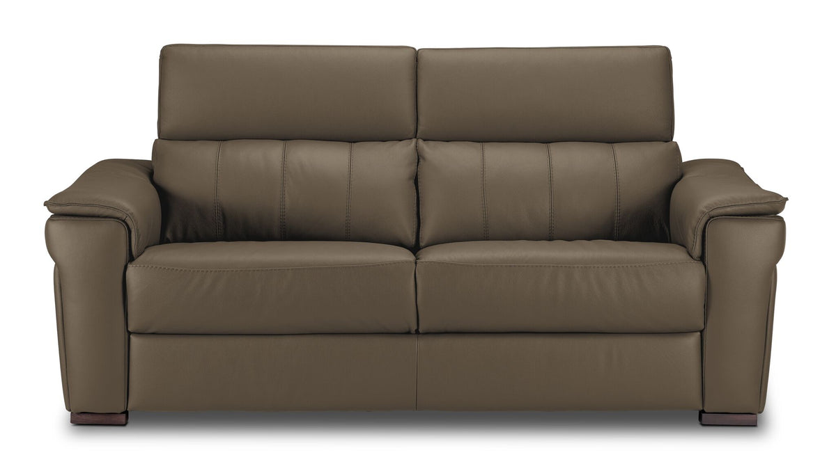 Orlando-Ray Leather Sofa - Taupe