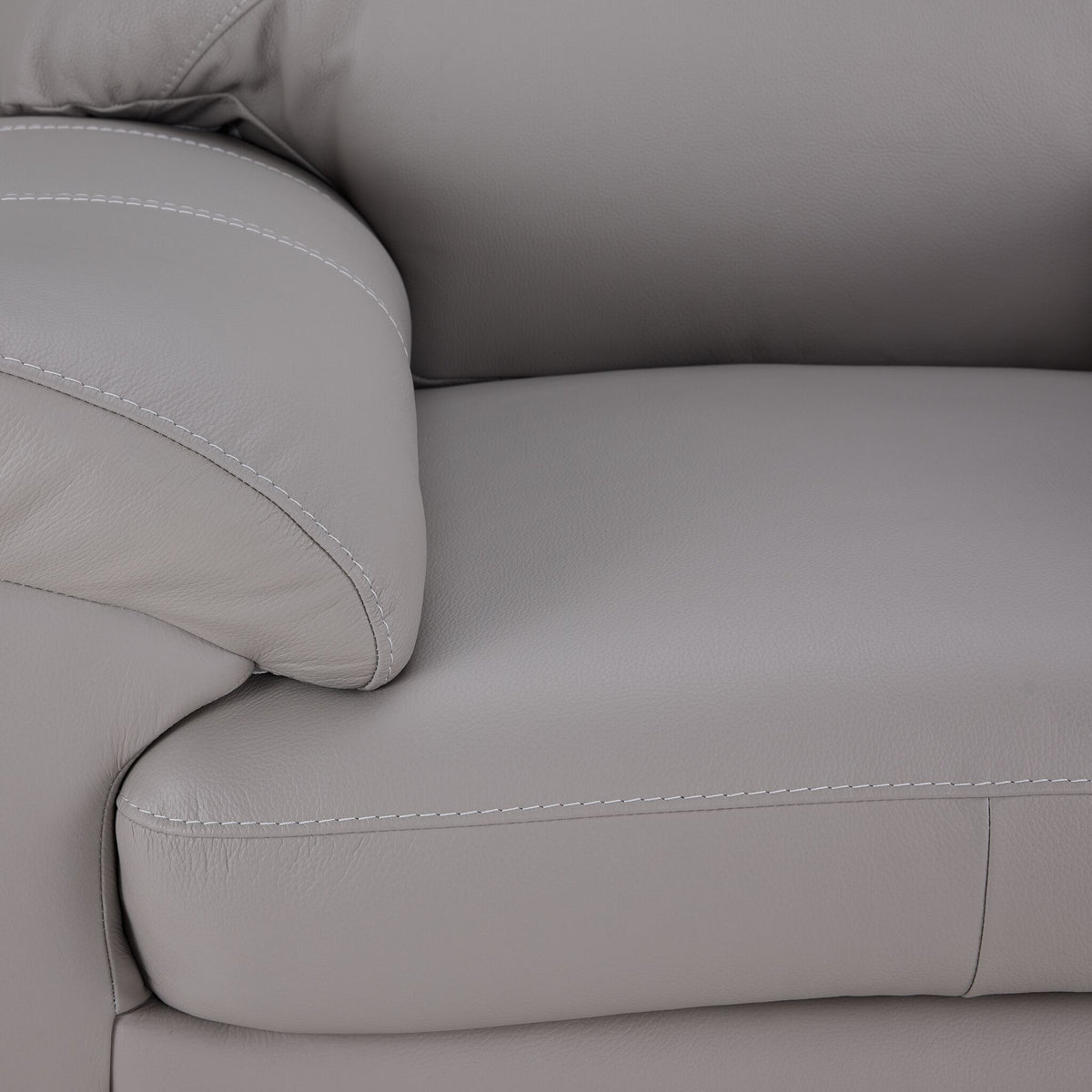 Raphael Leather Sofa, Loveseat and Chair Set - Cloud Grey