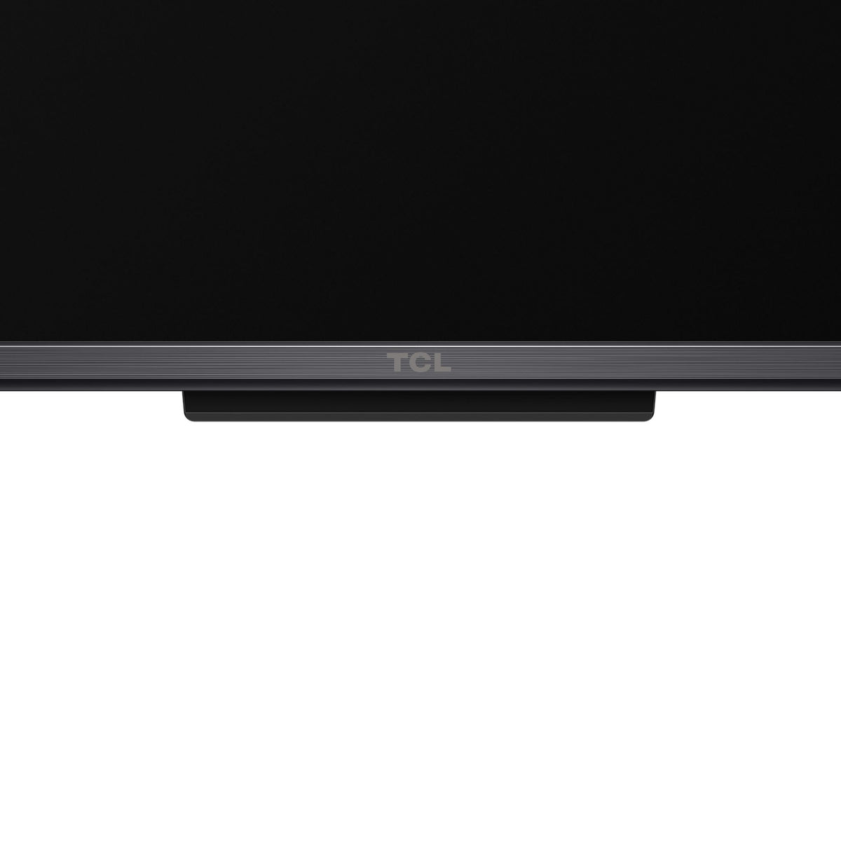 Close-up of bottom bezel showing subtle TCL logo