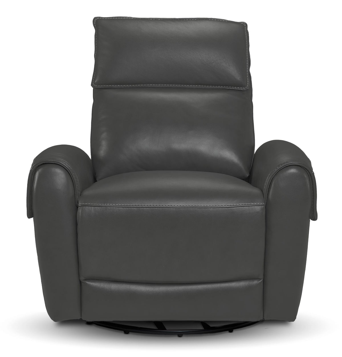 Theo Leather Dual Power Rocker Recliner - Granite