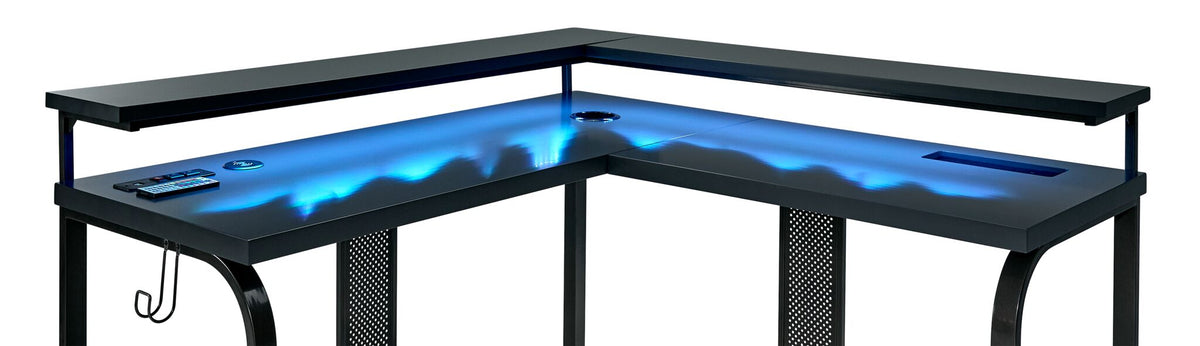 Zander II L-Shaped Gaming Computer Desk - Grey