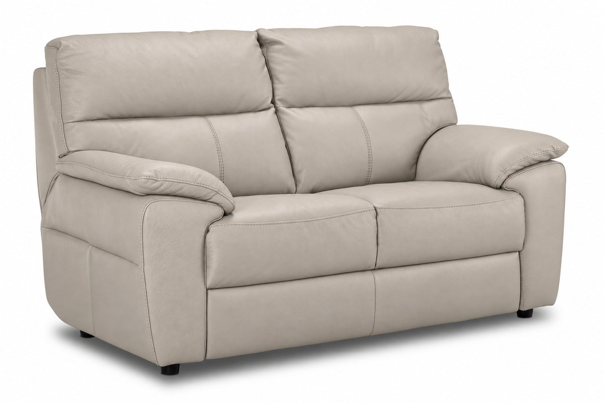 Matching two-seat loveseat with stitched backrests and pillow-top arms