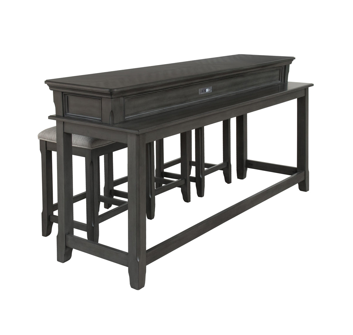Turner 4-Piece Sofa Table with Stools - Grey