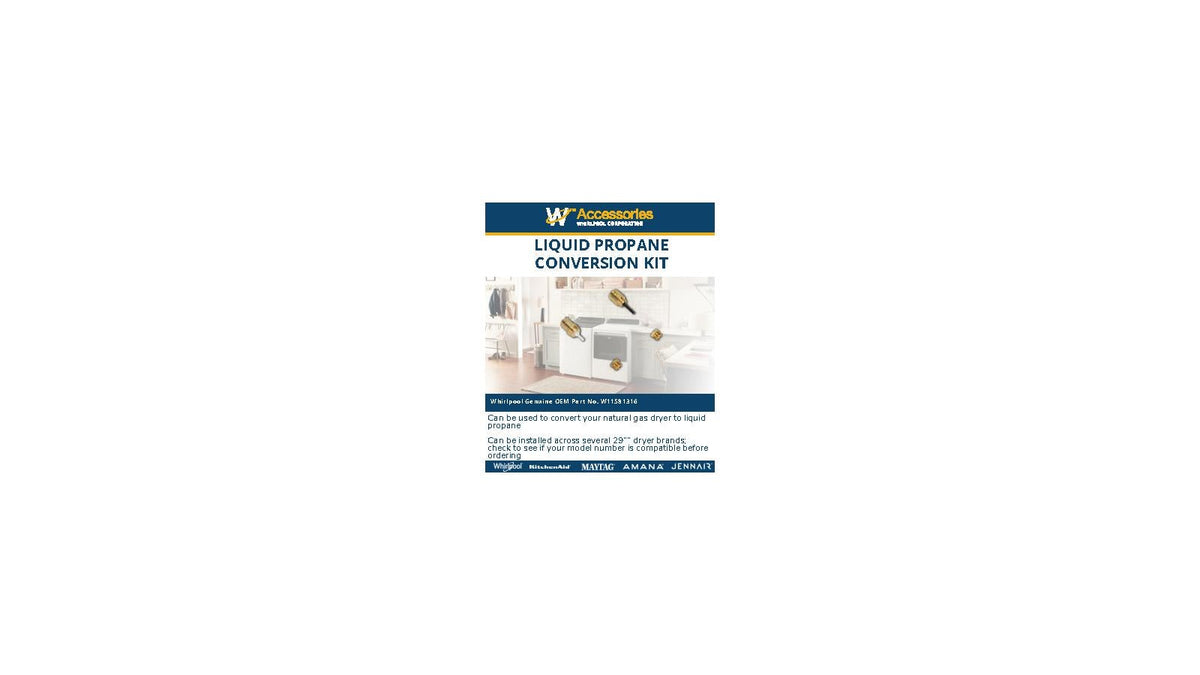 Whirlpool Gas Dryer Conversion Kit - W11581316--