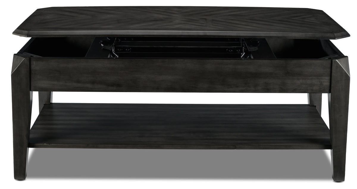 Lennox 47" Lift-Top Coffee Table - Dark Grey