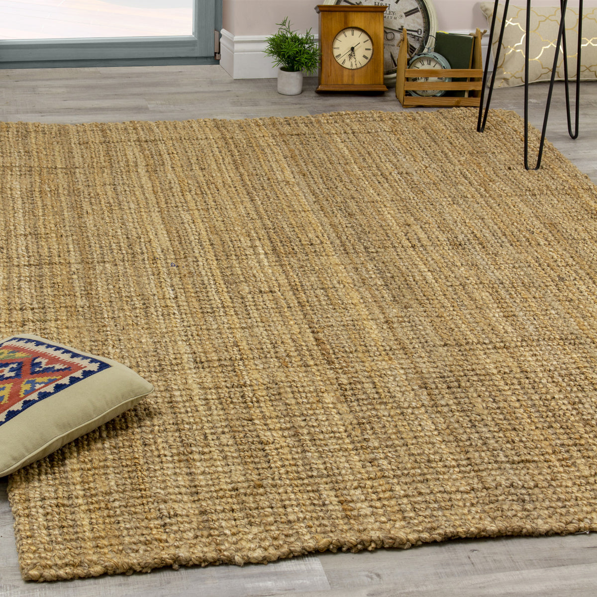 Jute Chunky Boucle Area Rug - 8' X 11' - Beige