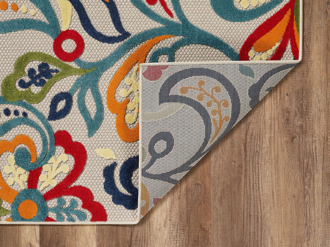 Penniac VI Indoor/Outdoor Area Rug - 6'7" X 9' - Ivory/Multi