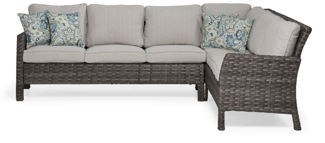 Acadia 6-Piece Banquette Outdoor Furniture - Grey, Beige