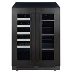 Marathon 24" Black Steel French Door Dual Zone Beverage Cooler (5.0 cu. ft.) - MBWC56-FDBLS-1