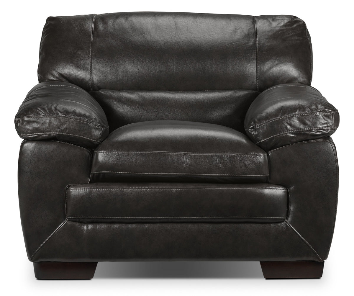 Amarillo Leather Chair - Charcoal
