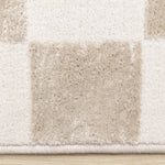 Logan Modern Checkered Area Rug - 5' X 8' - Beige/Cream
