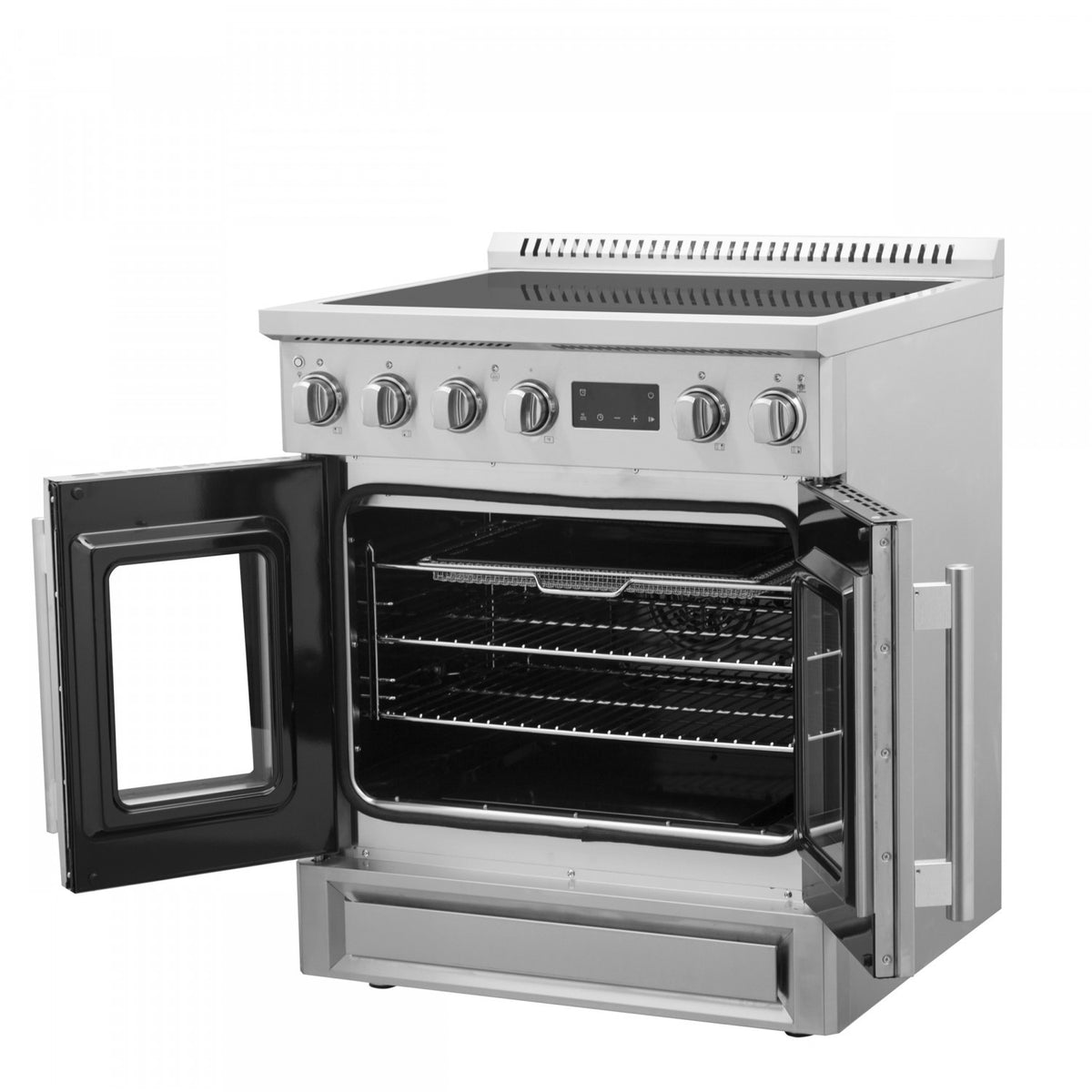 Forno Torino Stainless Steel 30" True Convection Induction Range with Air Fry and Air Sous Vide (4.32 Cu. Ft.) - FFSIN0950-30