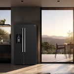 Forno Salerno 36" 20 Cu.Ft. Black Side-by-side Refrigerator with Ice & Water Dispenser - FFRBI1844-36BLK