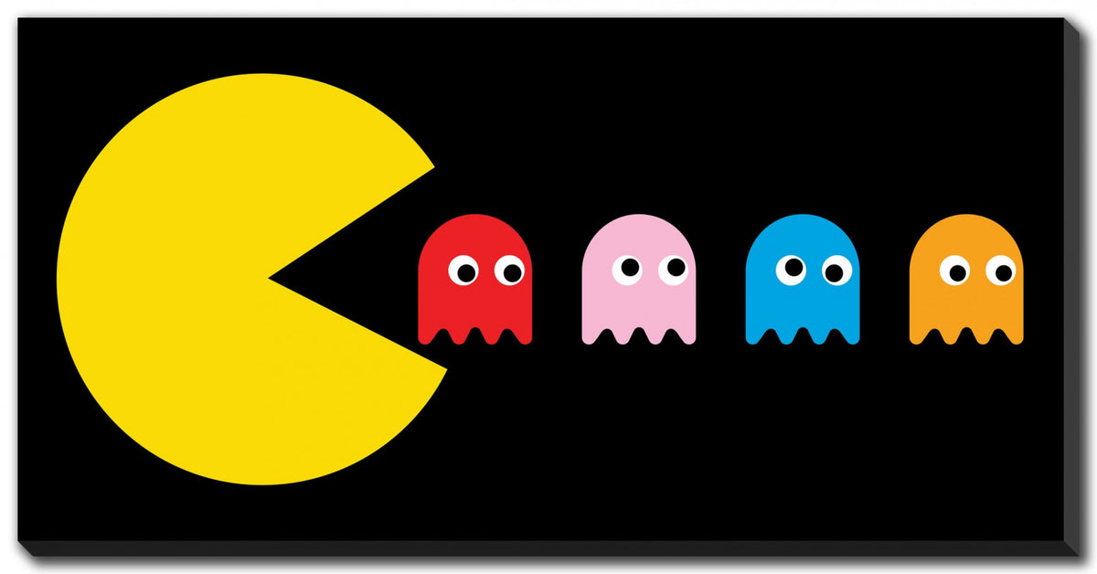 Pac-man Parade Wall Art - Multi-Colour - 30 X 60