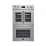Forno Asti Stainless Steel 30" French Door Double Wall Oven With Dual True Convection And Air Fry (7.36 Cu. Ft.) - FBOEL1340-30