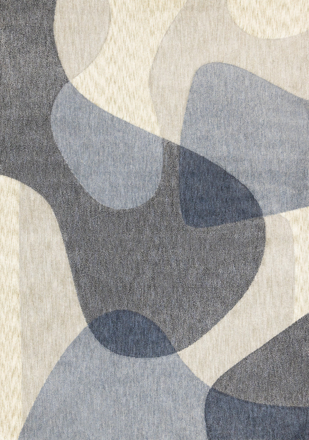 Recycled Polyester Modern Teardrop Area Rug - 5' X 8' - Blue/Grey