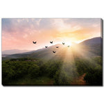 Rise and Soar Wall Art - Green/Orange - 16 X 20