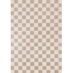 Logan Modern Checkered Area Rug - 5' X 8' - Beige/Cream