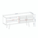 Lekedi 63" TV Stand - White/3D Brown Print