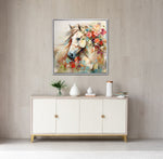 Equine Bloom Wall Art - Multi-Colour - 32 X 32