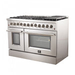 Forno Galiano 48" Stainless Steel Freestanding Dual Fuel Double Oven Range with True Convection (6.58 Cu. Ft.) - FFSGS6156-48
