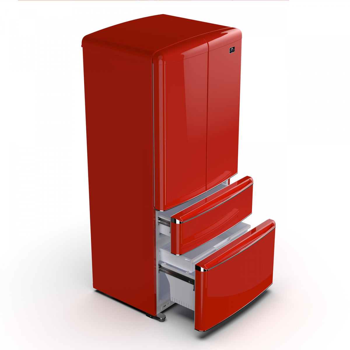 Forno Luigi 33" 18 Cu.Ft. Red French Door Refrigerator - FFFFD1791-33RED