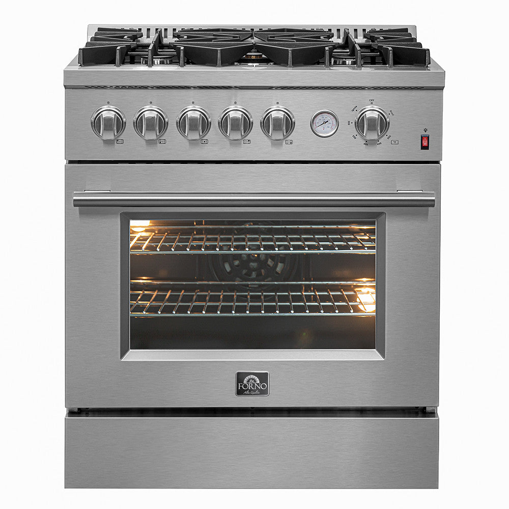 Forno Premium Stainless Steel Kitchen Package with French Door Refrigerator and Gas Range - FBDL-020-01-CAUS