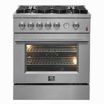 Forno Premium Stainless Steel Kitchen Package with French Door Refrigerator and Gas Range - FBDL-020-01-CAUS