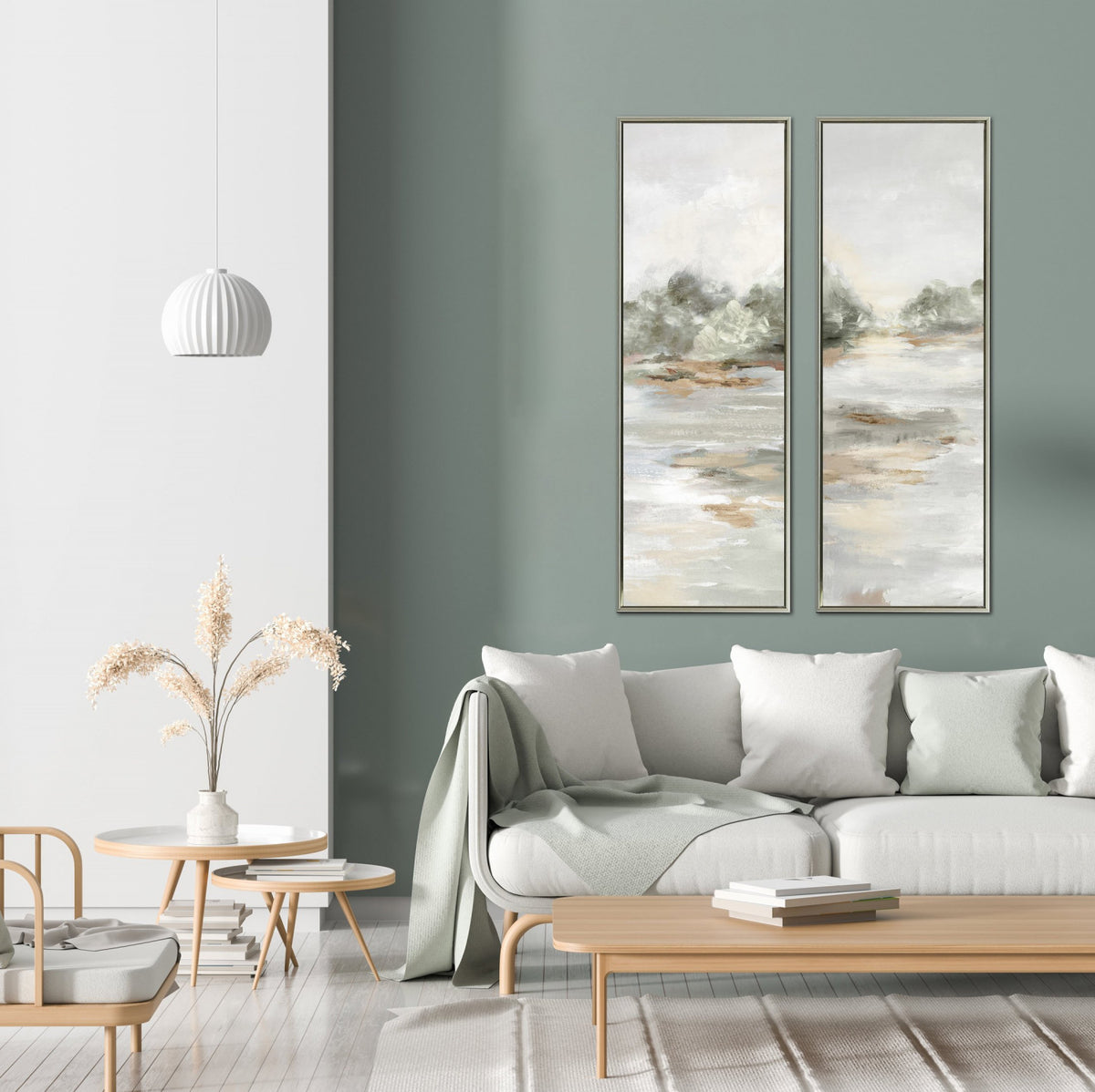 Pastel Reflections II Wall Art - Grey/Beige - 48 X 16