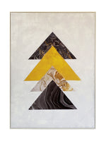 Free Spirit Geometric Canvas Wall Art - White, Yellow, Grey