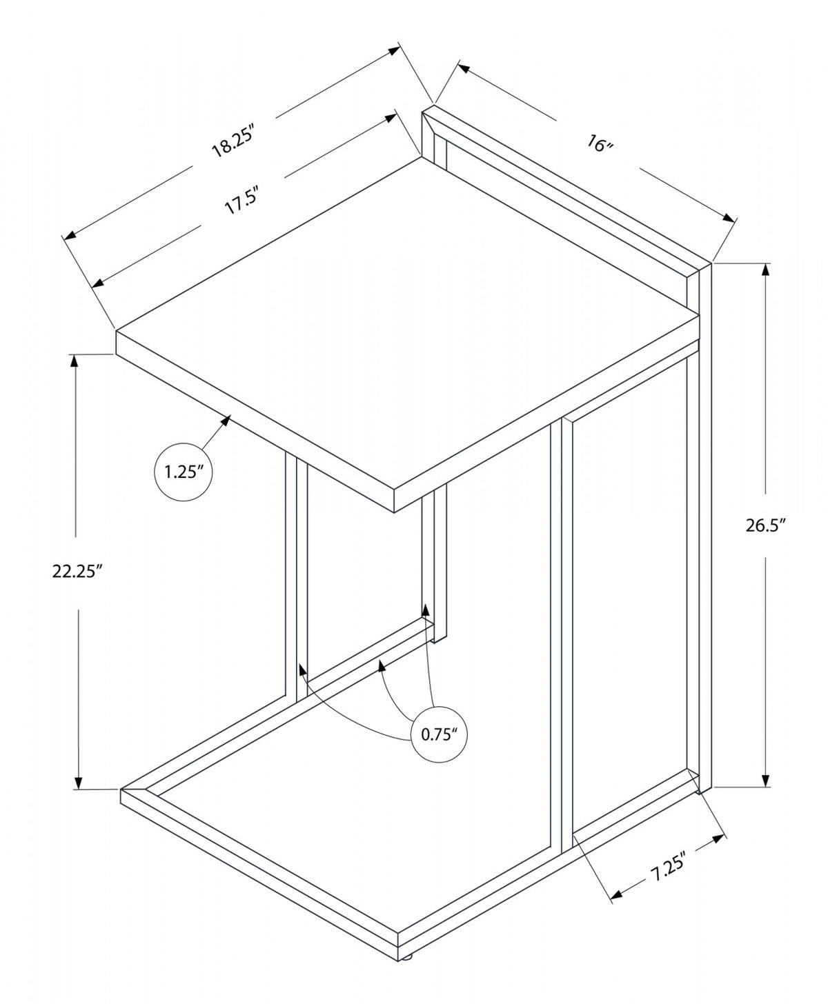 Cedar Side Table - Black