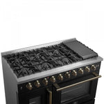 Forno Galiano 48" Black Freestanding Double Oven Gas Range (6.58 Cu. Ft.) - FFSGS6444-48BLK