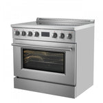 Forno Torino Stainless Steel 36" True Convection Induction Range with Air Fry and Air Sous Vide (5.36 Cu. Ft.) - FFSIN0936-36