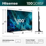 Hisense 100" QLED Mini-LED AI TV 144Hz - Fire TV - 100QD8SF--