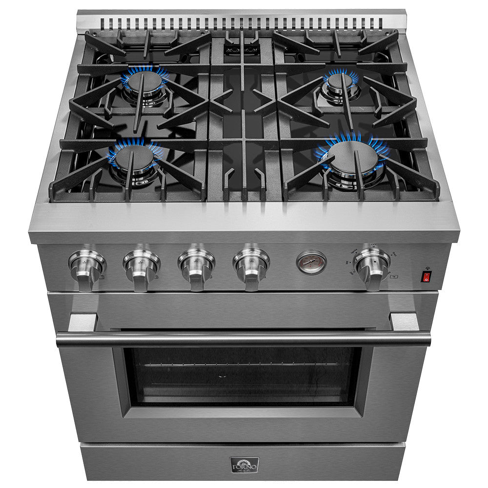 Forno Premium Stainless Steel Kitchen Package with Side-by-Side Refrigerator and Gas Range - FBDL-021-03CAUS